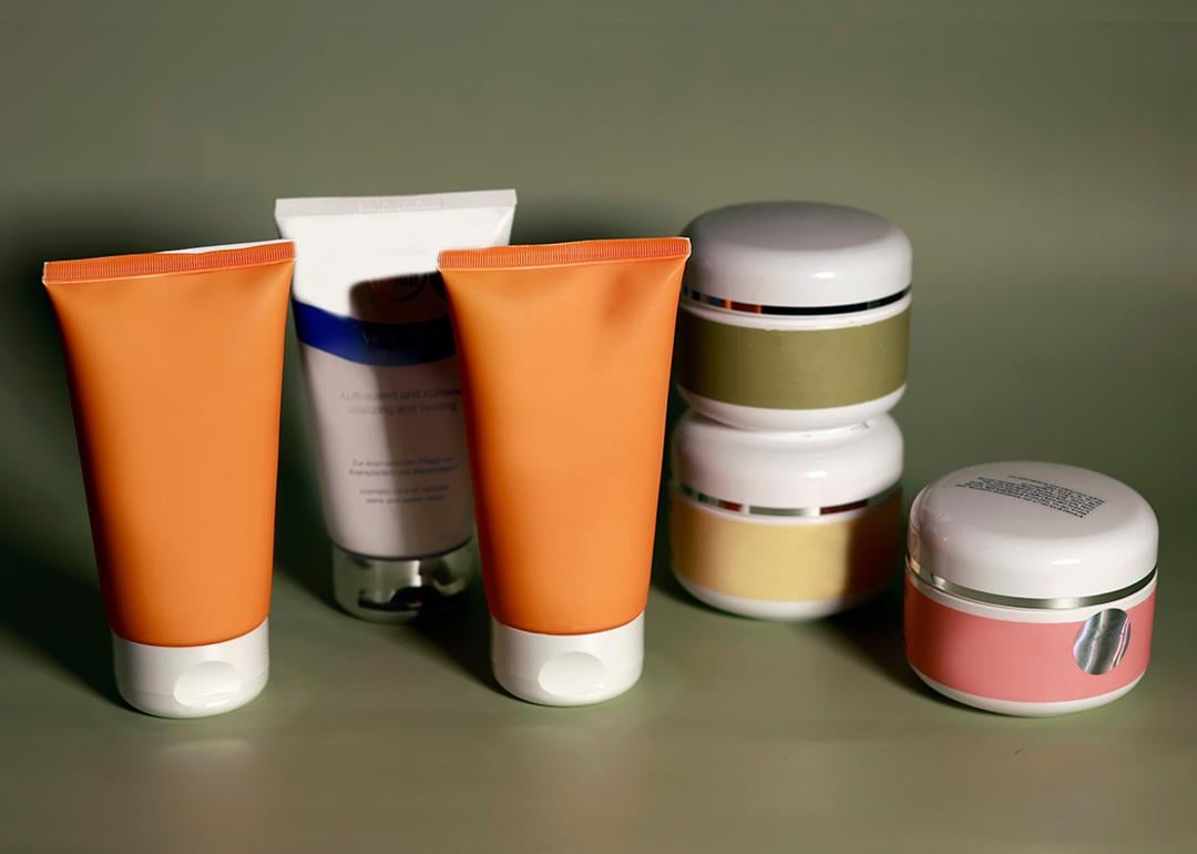 Blank cosmetic packaging and containers.