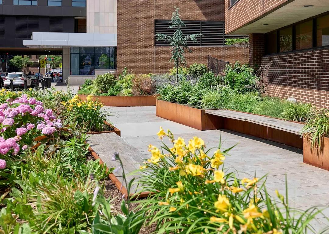 A pocket garden at Newark Beth Israel Medical Center in New Jersey.