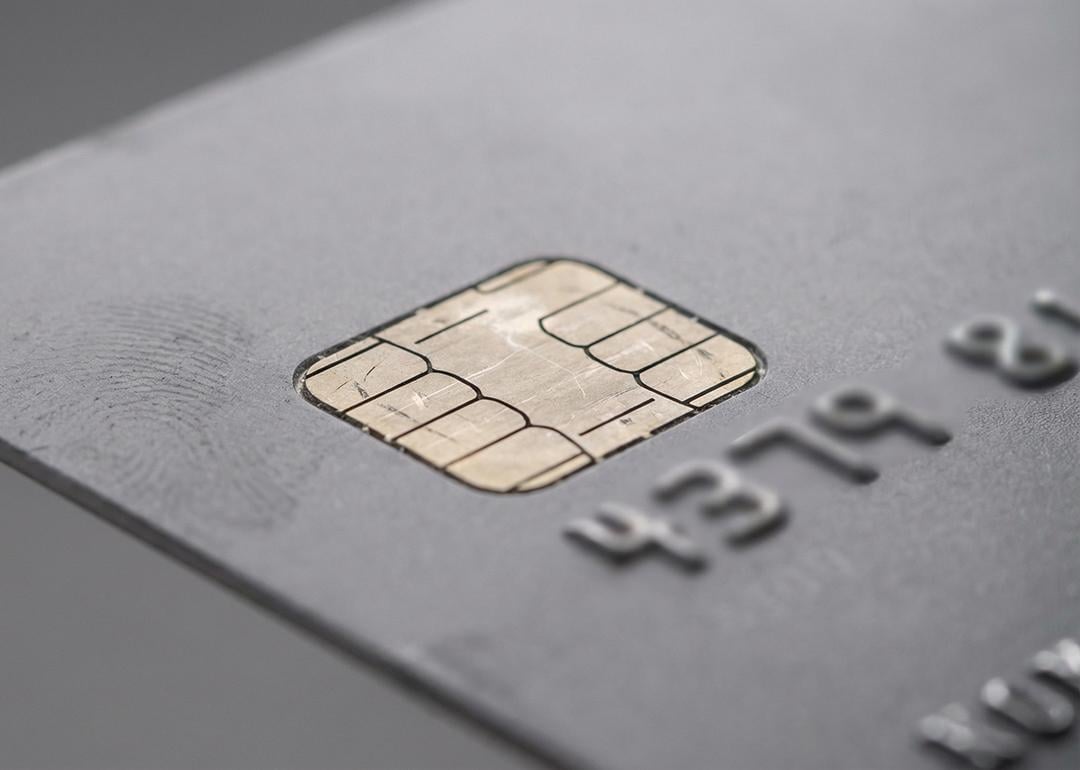 Close up shot of a debit card.