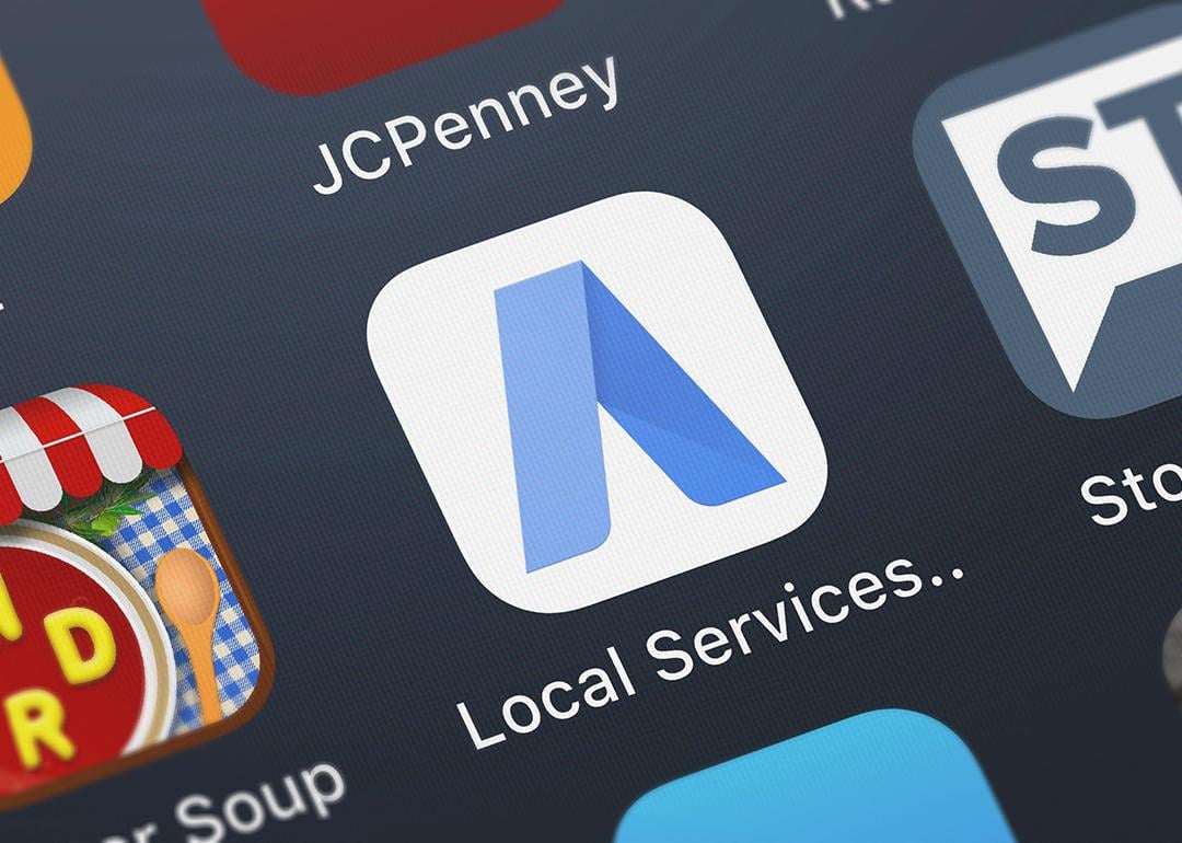 Google Ads mobile app icon displayed on a smartphone. 