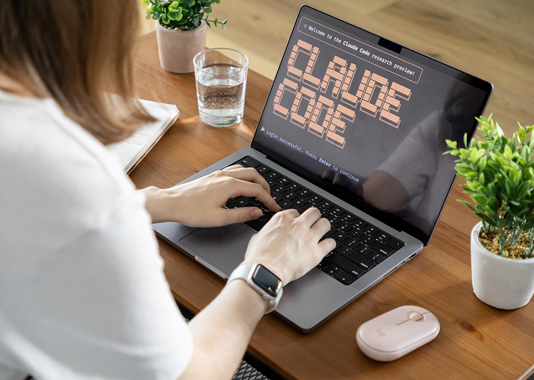 A person checking on Claude Code and its research review in a laptop.