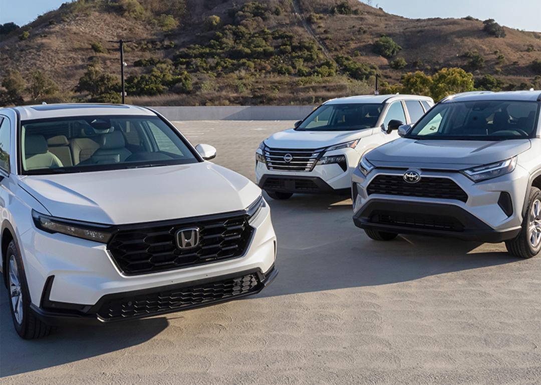 onda CR-V, Toyota RAV4, and Nissan Rogue cars on a wide lot.