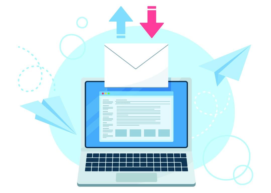 Vector illustration of a business email management system.
