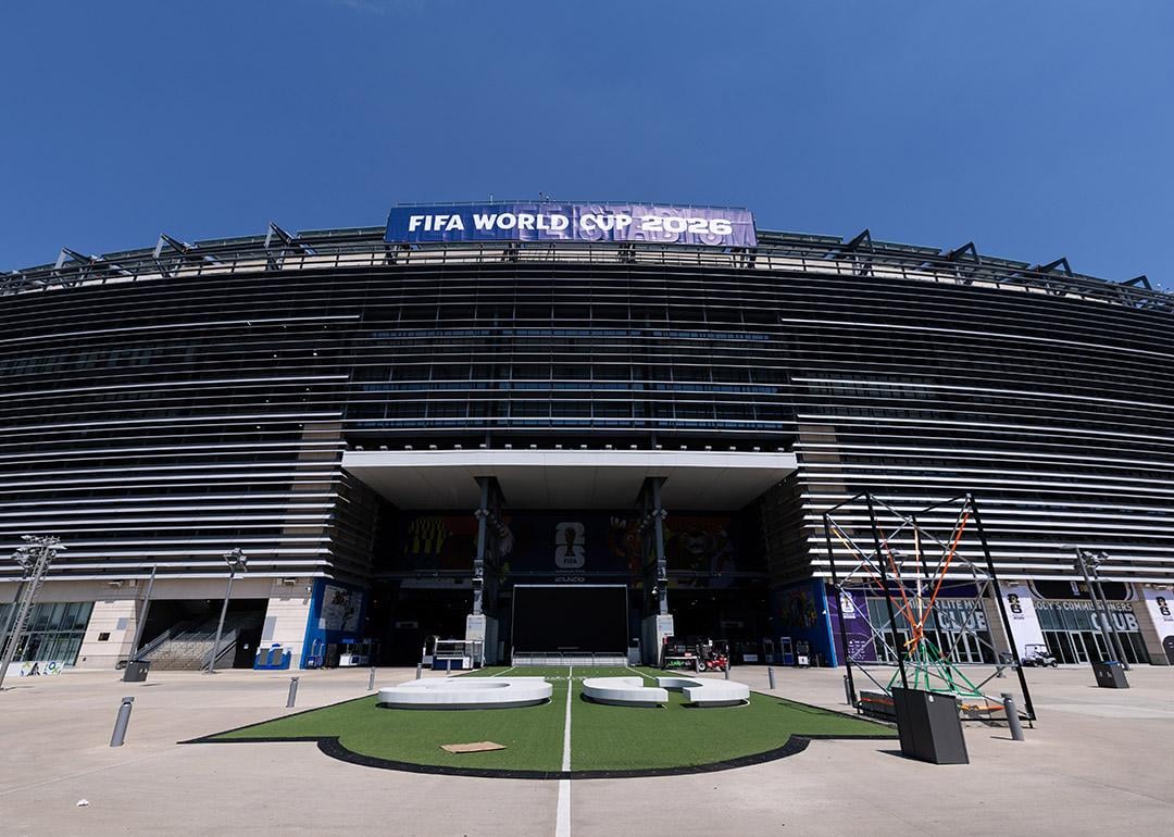 The facade view New Jersey Stadium ahead of the 2026 World Cup in East Rutherford, New Jersey, USA.