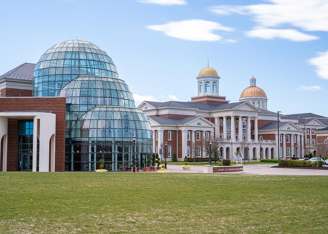 Inside the campus of Christopher Newport University in Newport News, Virginia, USA. 