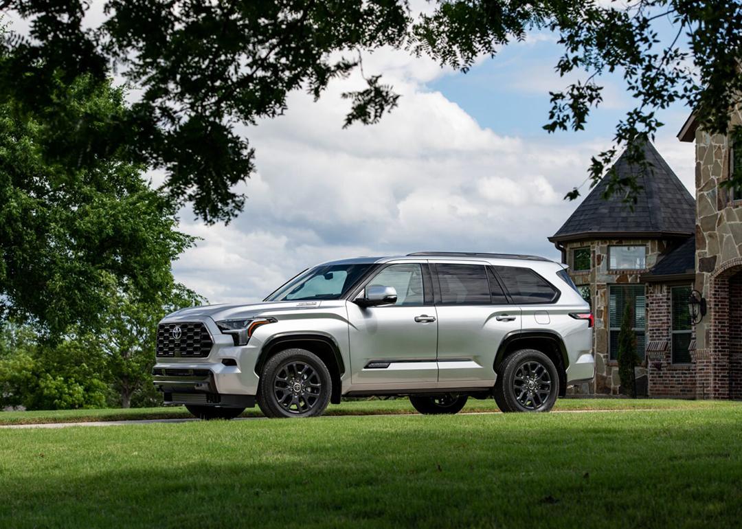 A silver 2026 Toyota Sequoia SUV parked outdoors.