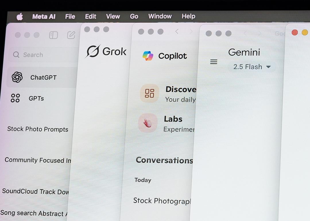 A set of open tabs navigating AI assistants.