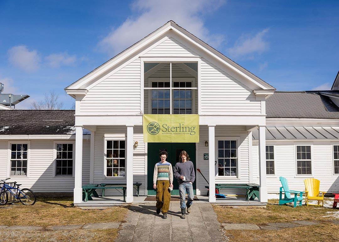 Izzy Johnson, left, and Jack Beatson are first-year students at Sterling College in Craftsbury Common, Vermont. The college has announced that it will close at the end of this semester.