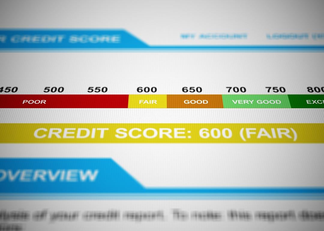 A credit score rating as 600, which is considered as Fair.