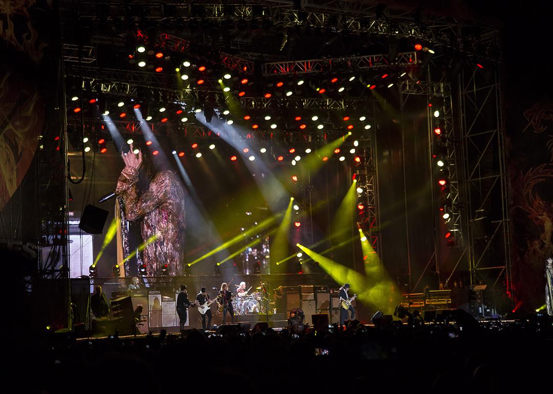 Steven Tyler of Aerosmith during his performance at Rock Fest Barcelona 2017 Festival in Santa Coloma, Spain.