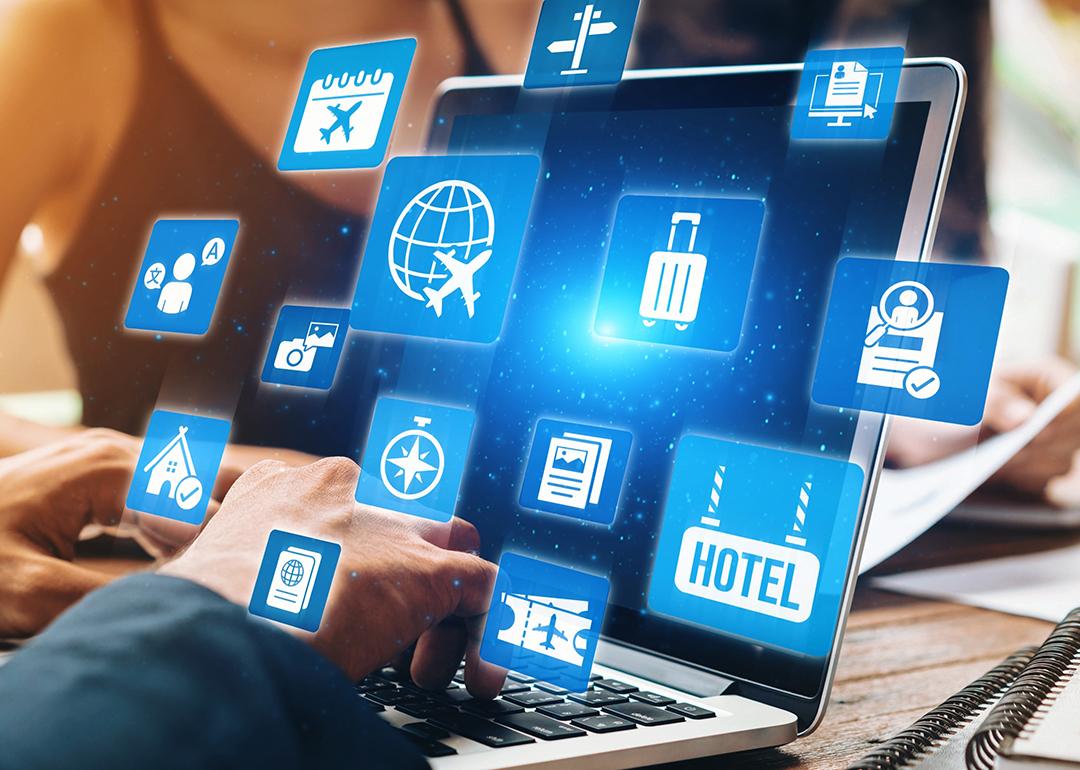 Conceptual graphics of a digital travel planning system