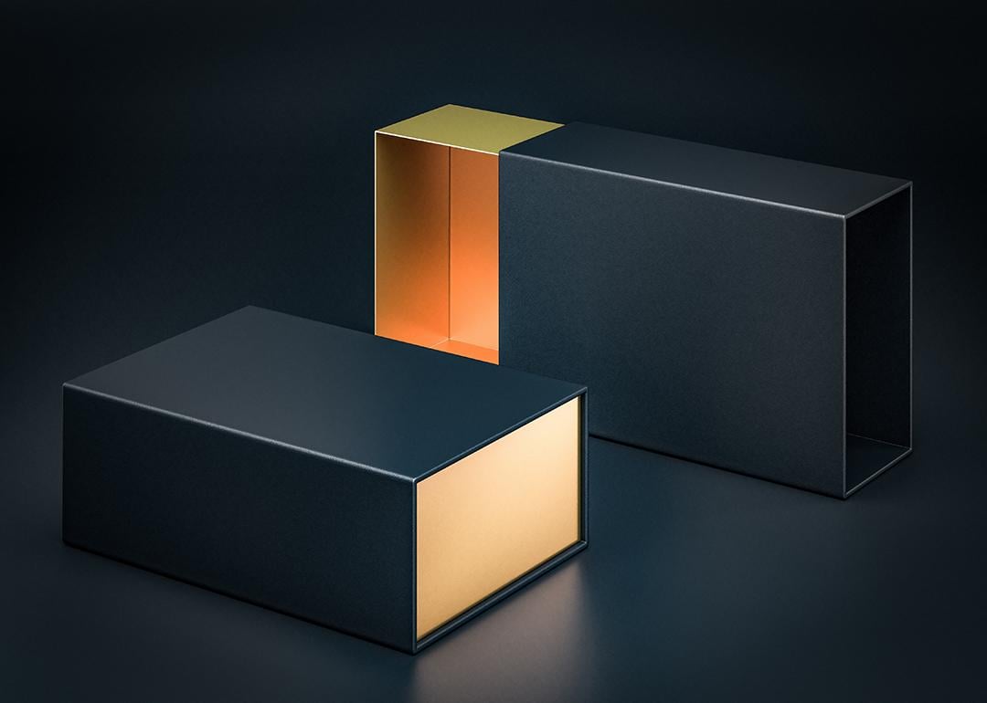 Black and gold luxury box packaging