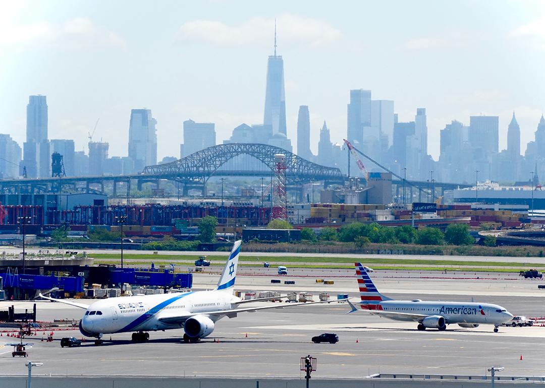 Planes parked at the Newark Liberty International Airport in New Jersey.