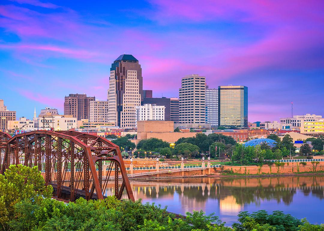 A view of Shreveport's downtown skyline in Louisiana.