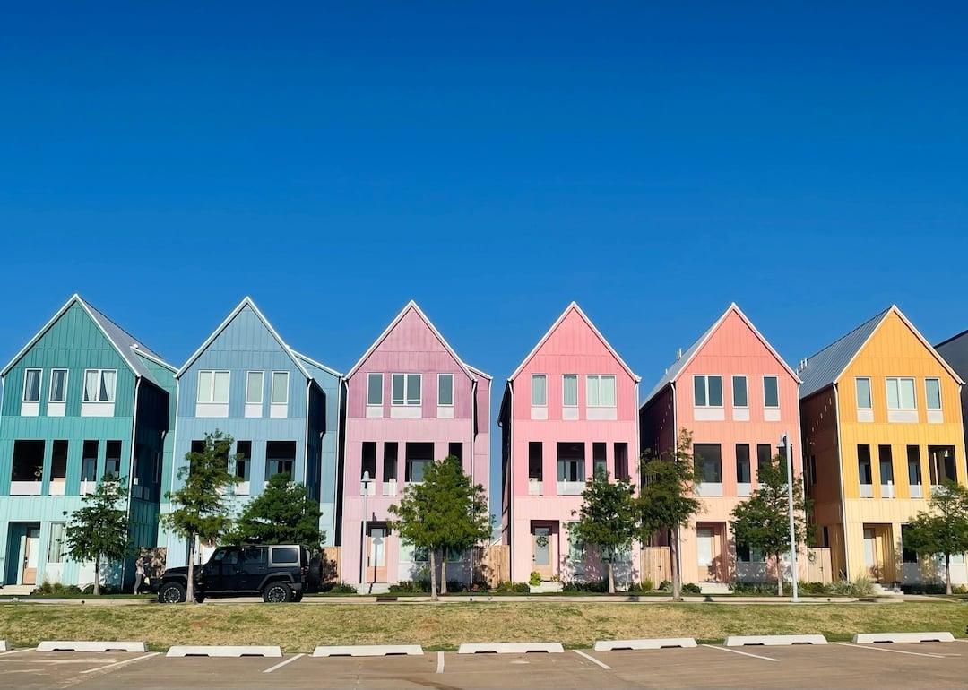 Rainbow Row in Oklahoma City, Oklahoma.