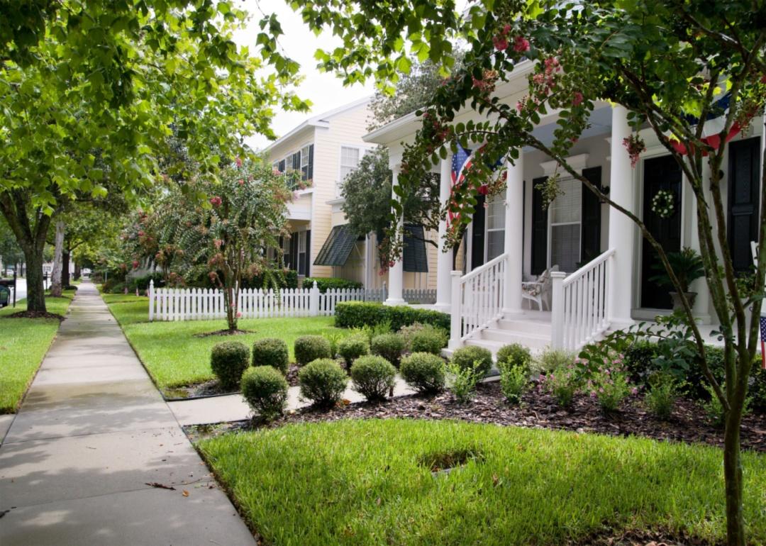 Pretty homes in a quaint neighborhood.