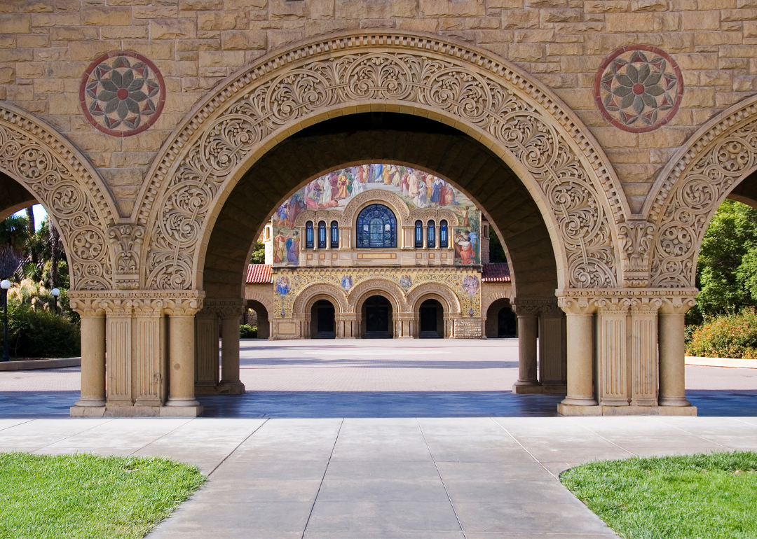 The main quad at Stanford University in California.