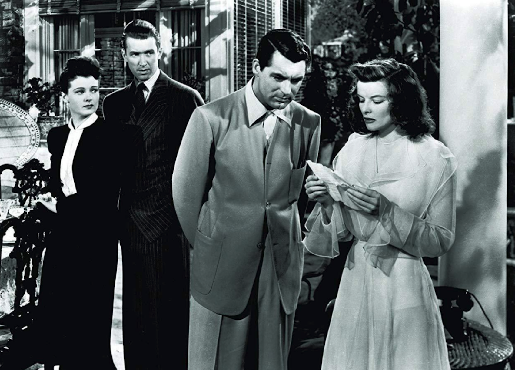 Actors in a scene from The Philadelphia Story.