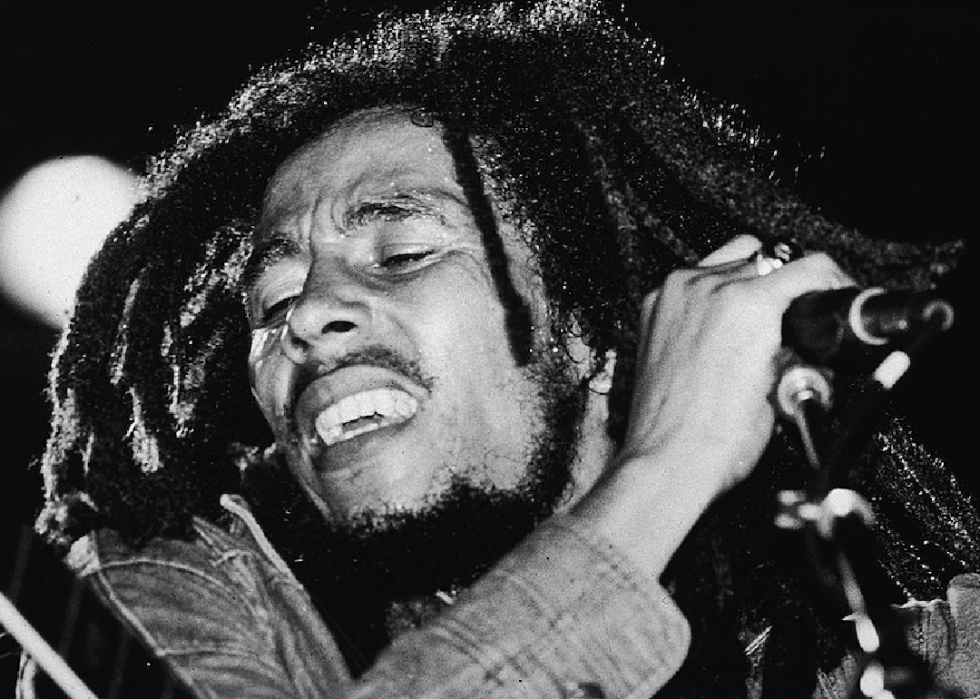 Bob Marley performing.