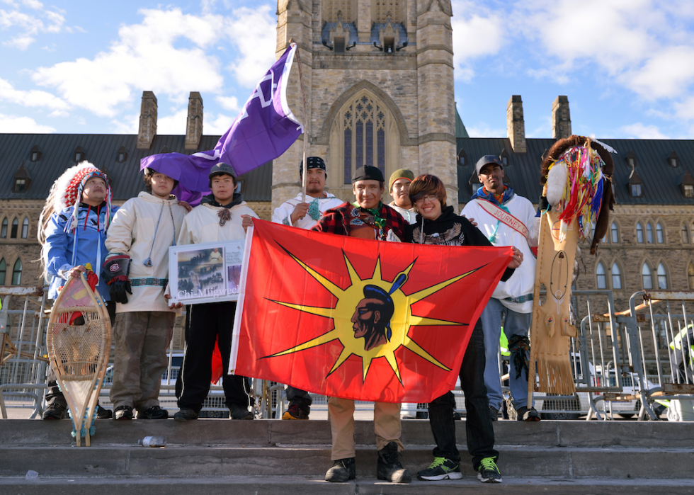 A group of Cree youth that walked 1600 kilometers from Whapmagoostui.