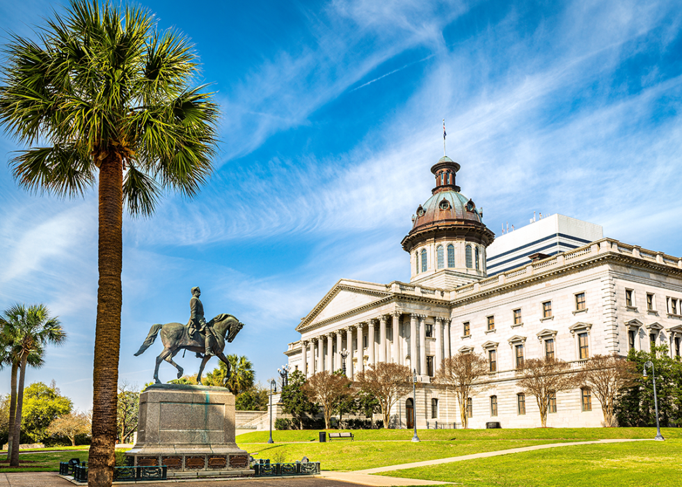 The South Carolina State House on a sunny morning.