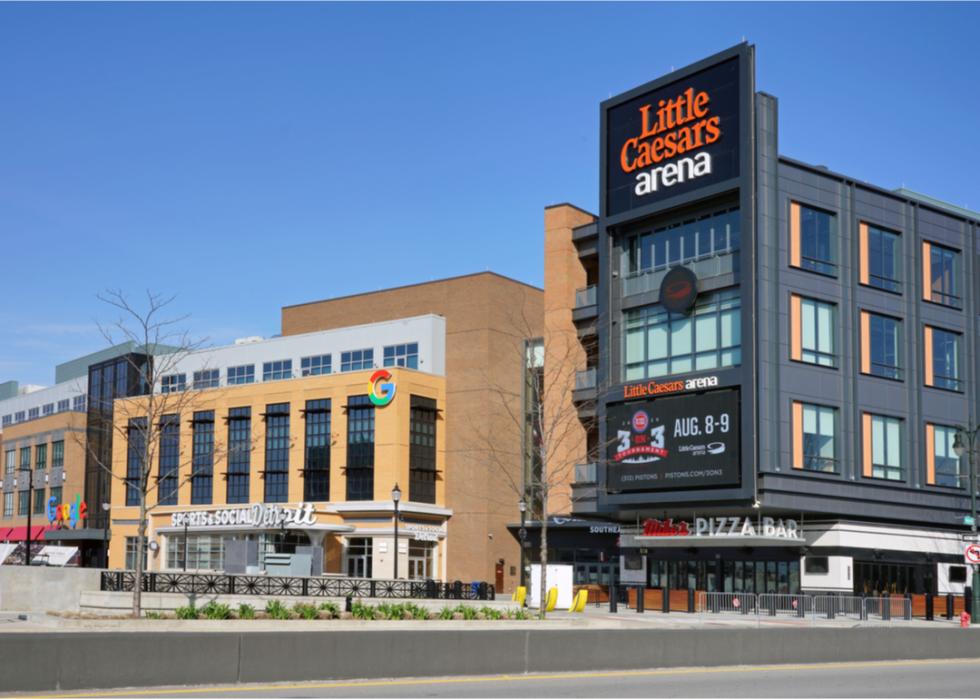 Entrance to Little Caesars Arena