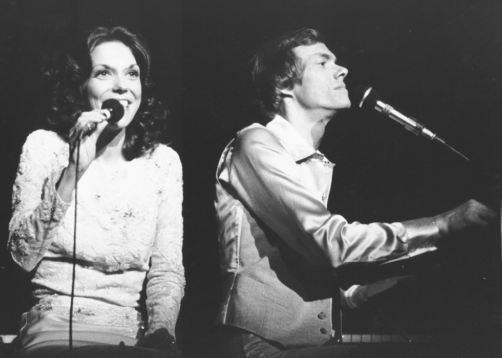 Karen Carpenter and Richard Carpenter during The Carpenters world tour.