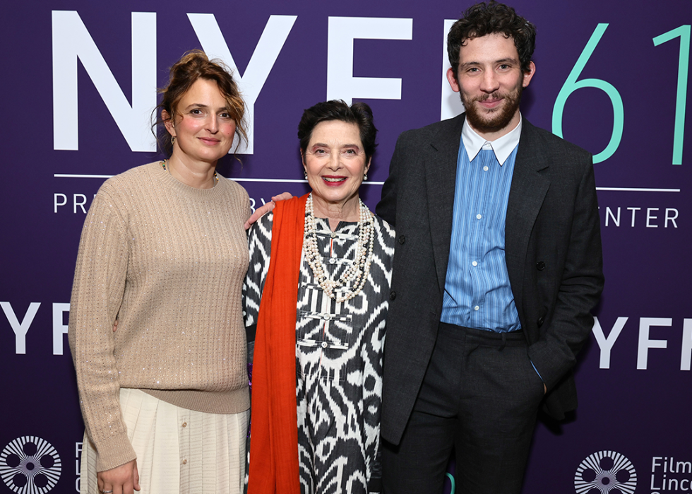 Alice Rohrwacher, Isabella Rossellini and Josh O'Connor pose for press at the New York Film Festival.