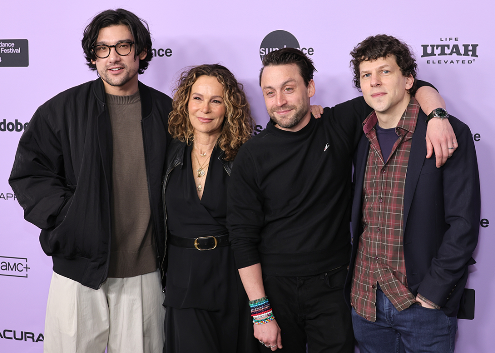 Will Sharpe, Jennifer Grey, Kieran Culkin and Jesse Eisenberg attend ‘A Real Pain’ Premiere.