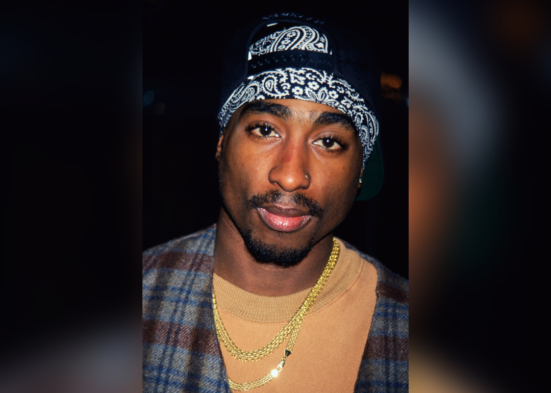 Tupac Shakur poses for a portrait.