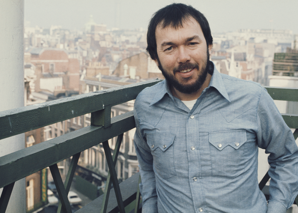 Billy Swan posed on a rooftop in London.