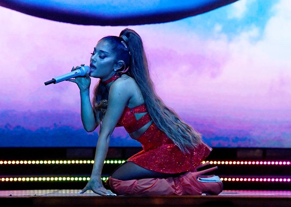 Ariana Grande performs at Lollapalooza at Grant Park.