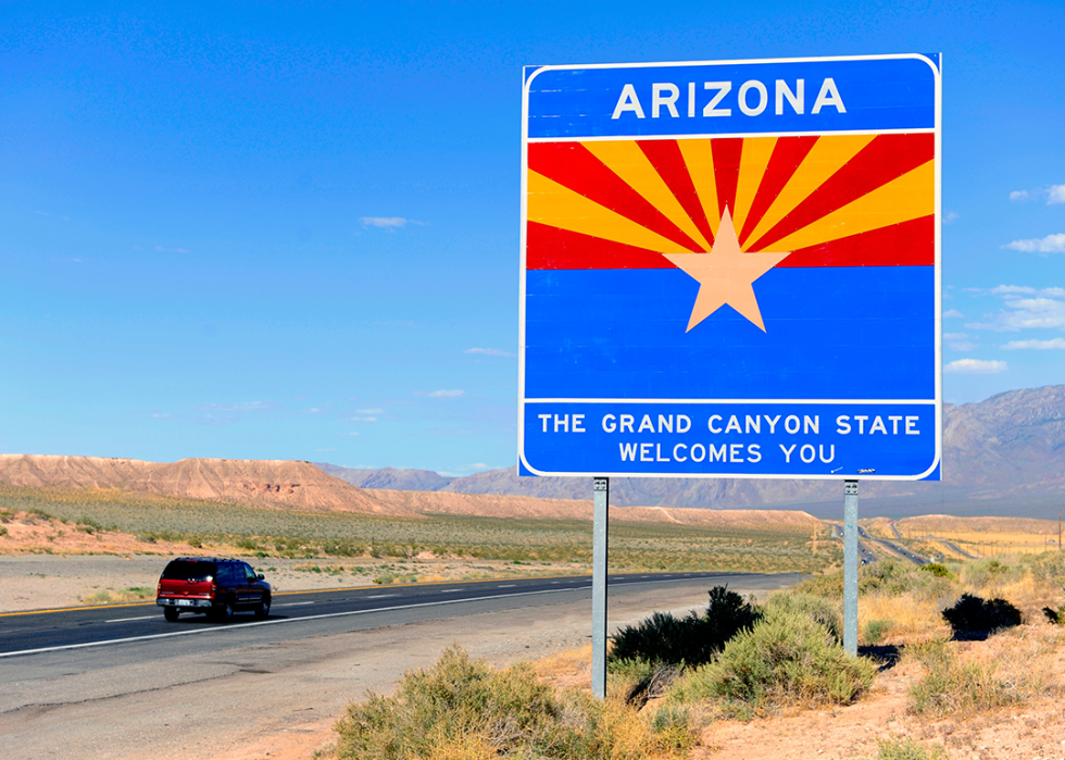 Welcome to Arizona Sign on Interstate 15.