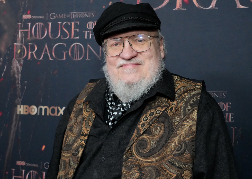 George R.R. Martin poses at a House of the Dragon screening.