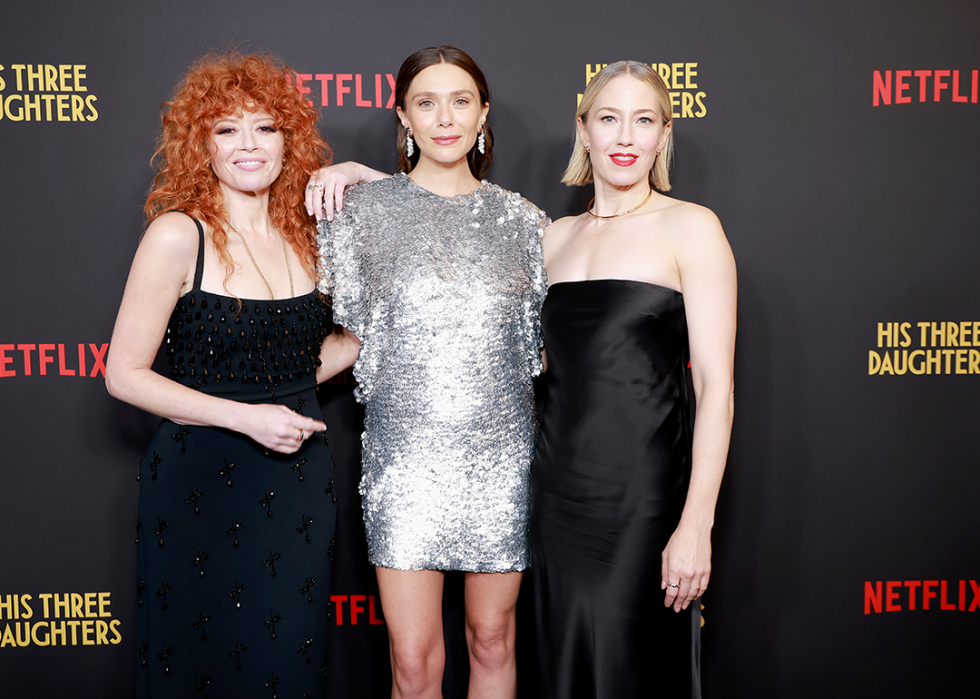 Natasha Lyonne, Elizabeth Olsen, and Carrie Coon attend screening of ‘His Three Daughters’.