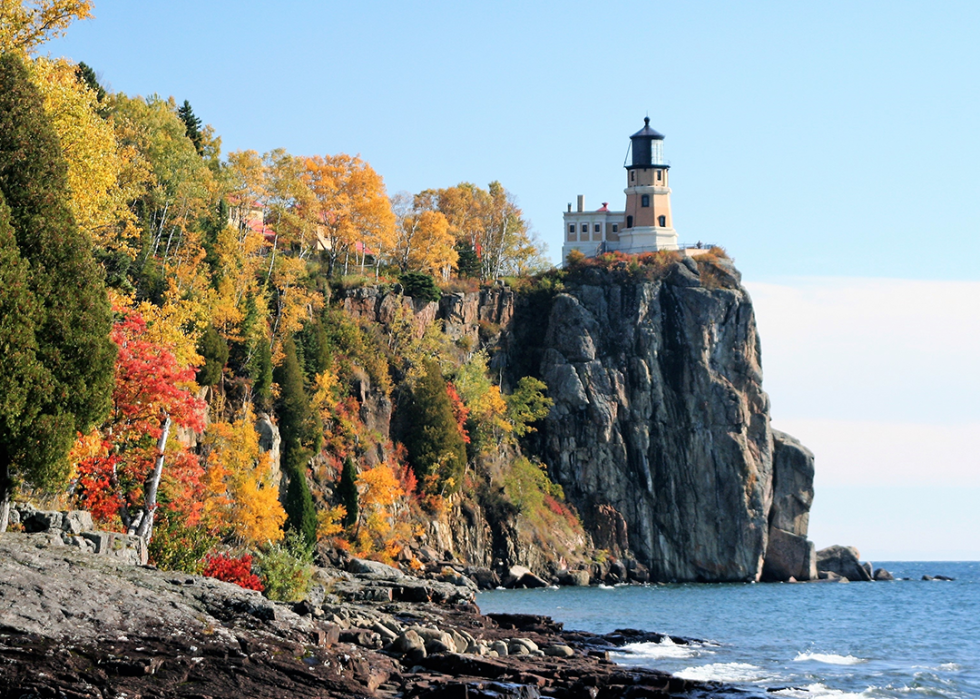 Split Rock Lighthouse in autumn.