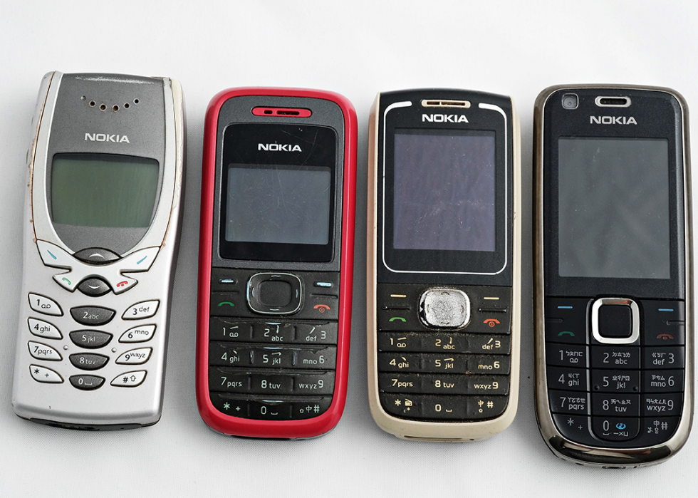 Four Nokia phones from 2000s.