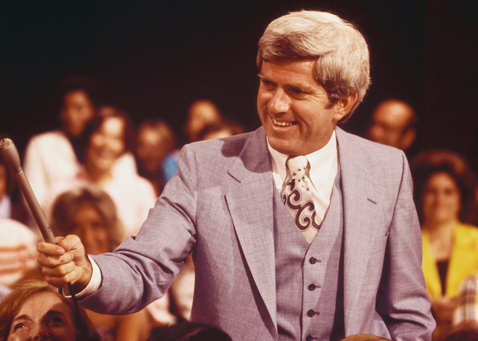 Phil Donahue hosting talk show.