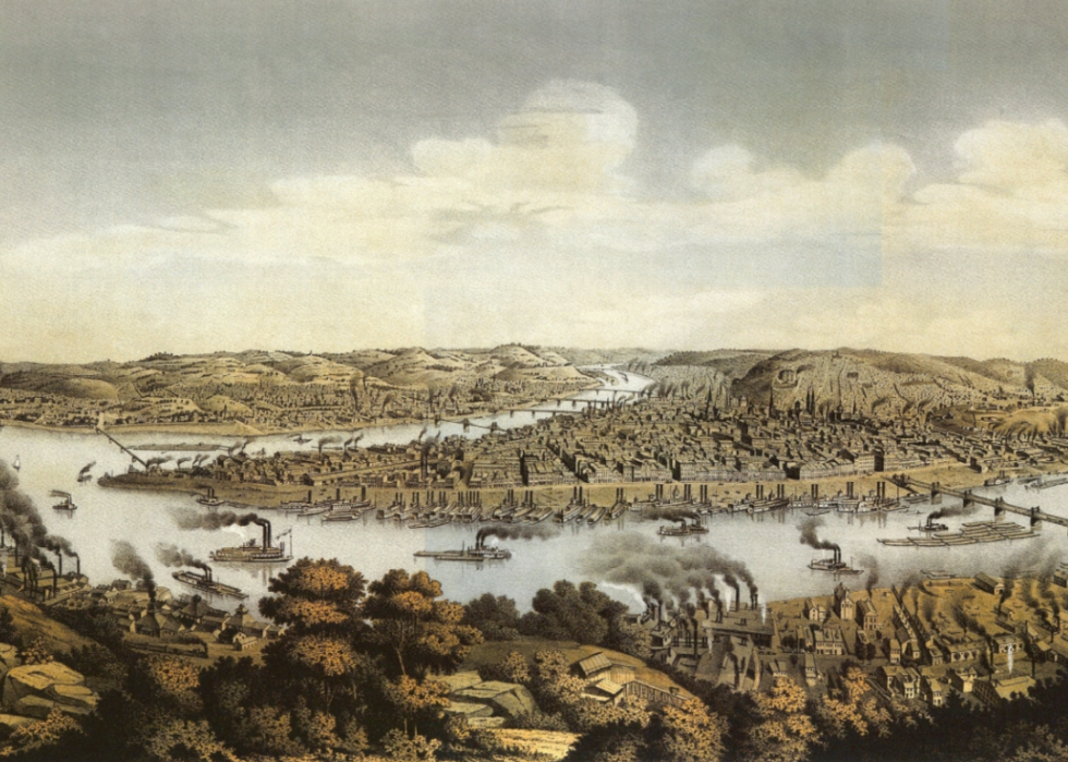 Lithograph of Pittsburgh