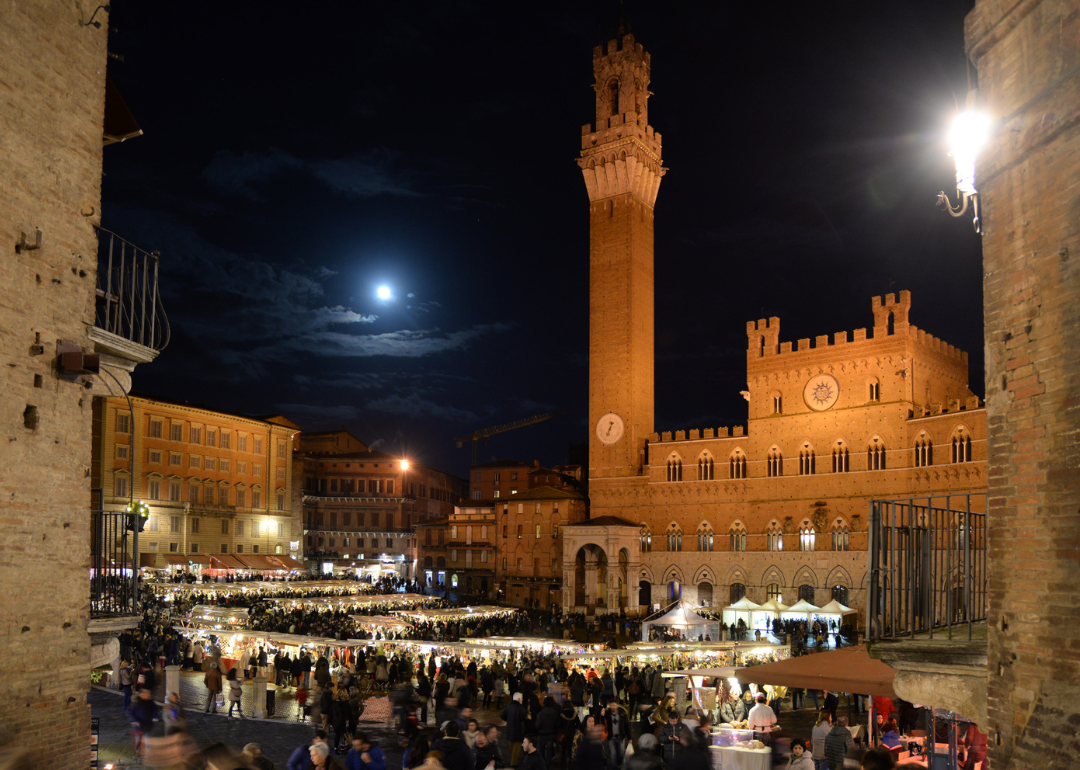 Christmas Market in Piazza del Campo in Siena.