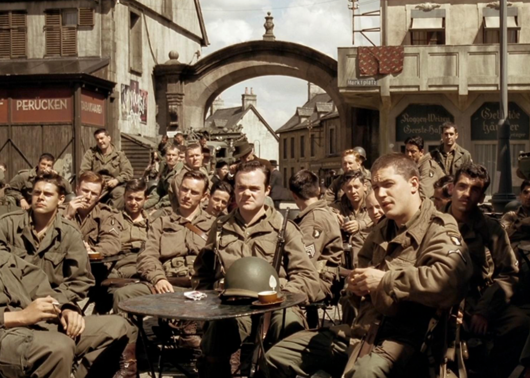 Cast of ‘Band of Brothers’ in a scene from the series