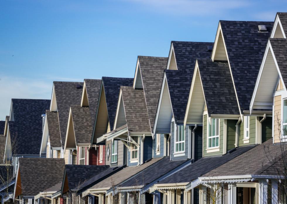 Row of suburban homes.