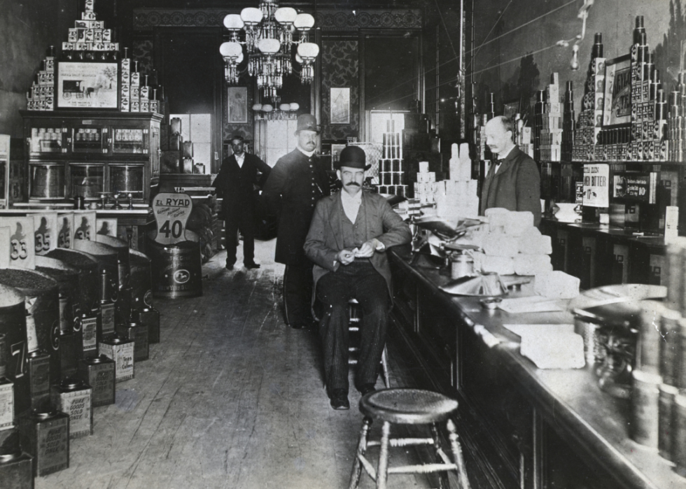 Interior of general store with bar