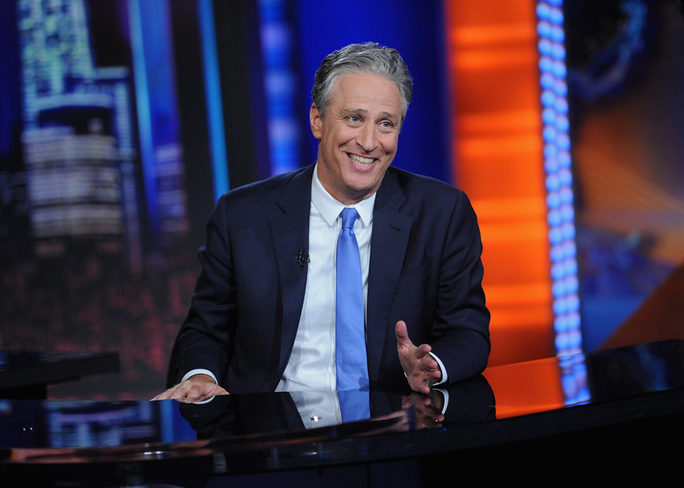 Jon Stewart hosts The Daily Show with Jon Stewart.