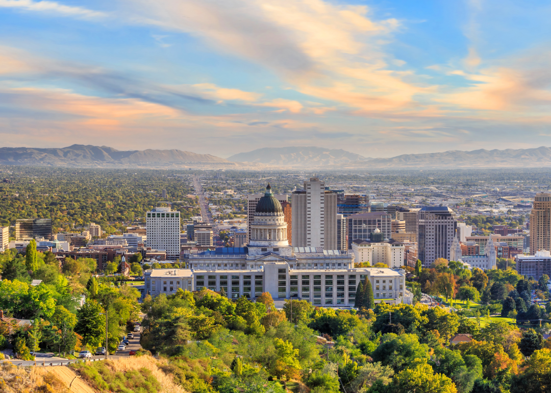 Aerial view of Salt Lake City.