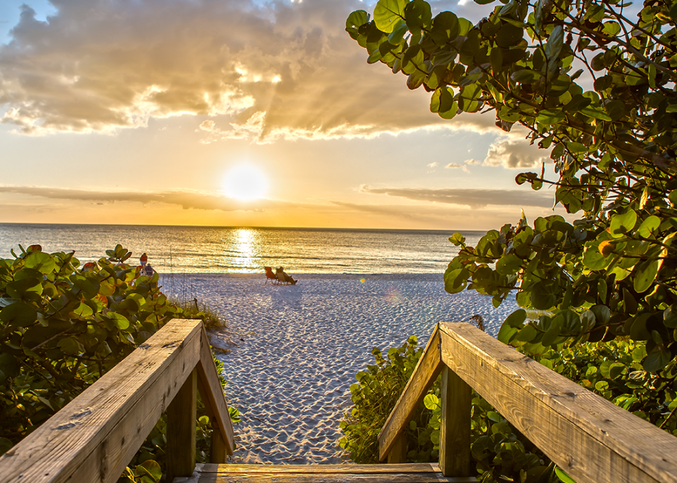 Sunset at Naples Beach.