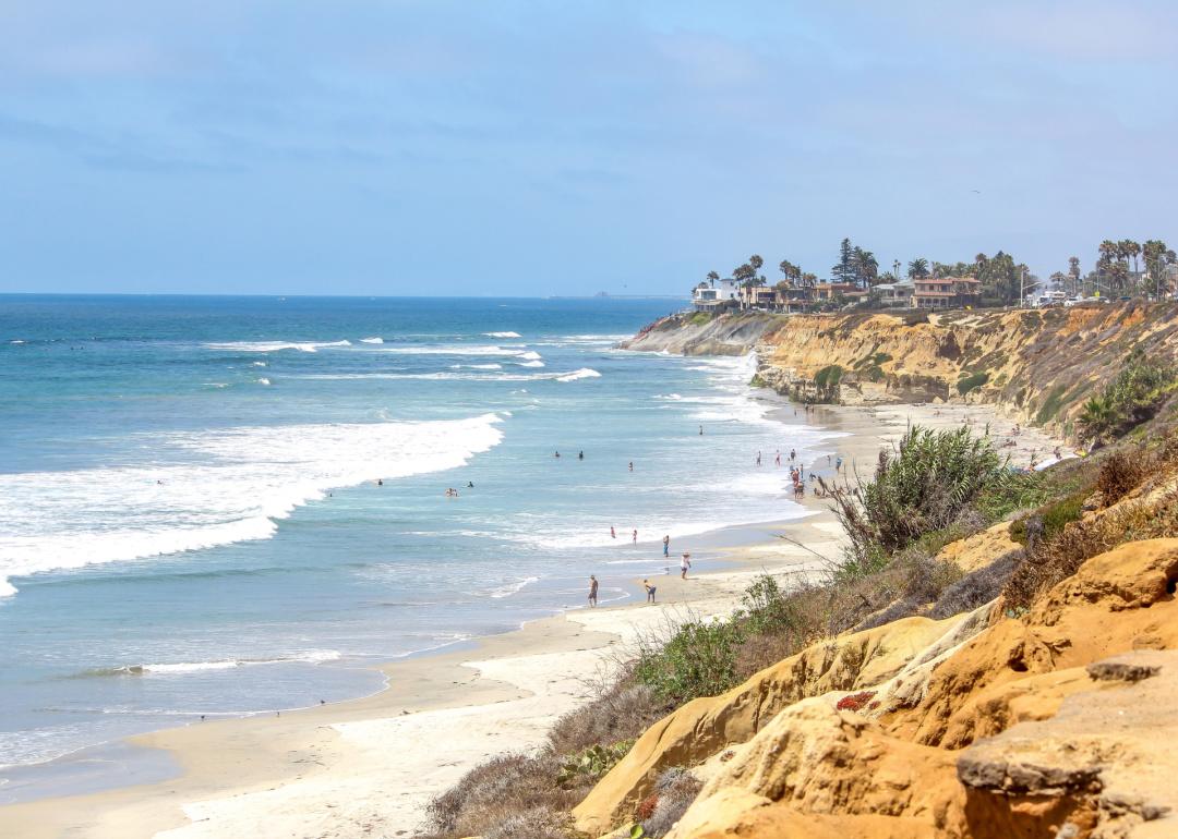 Carlsbad bluffs overlooking the beach and ocean