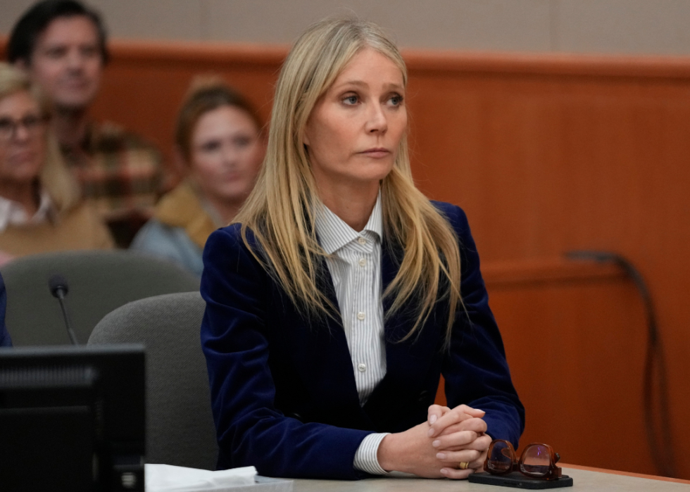 Gwyneth Paltrow sits in court.