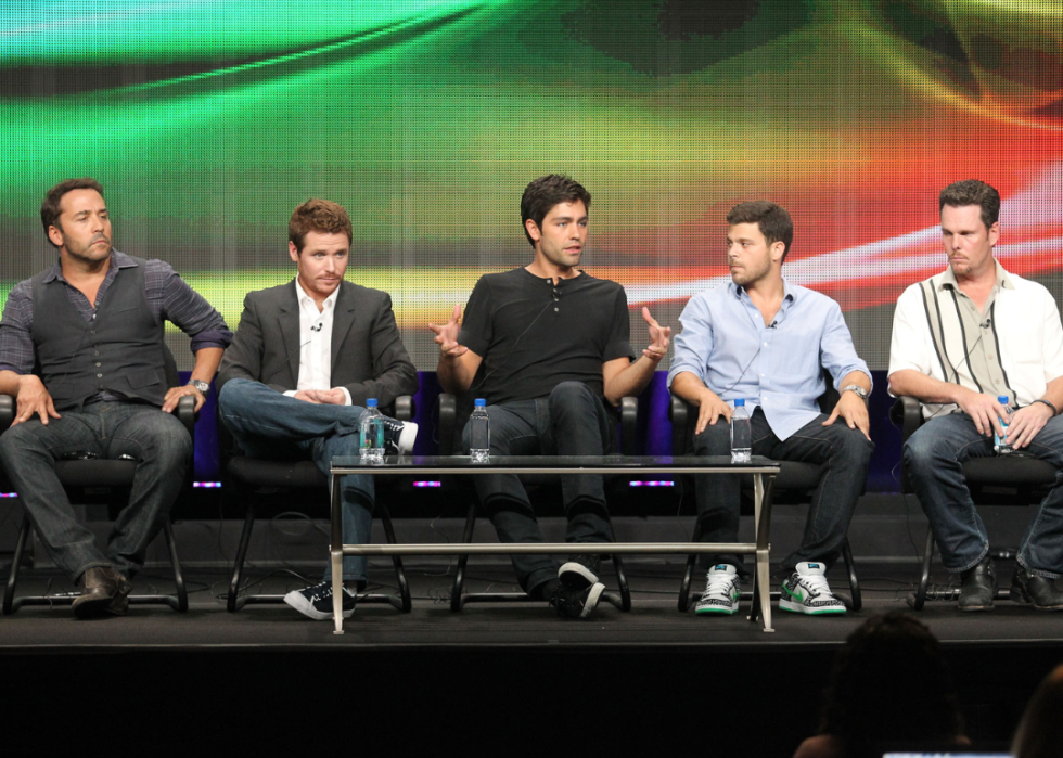 The cast of ‘Entourage’ speak on a panel.