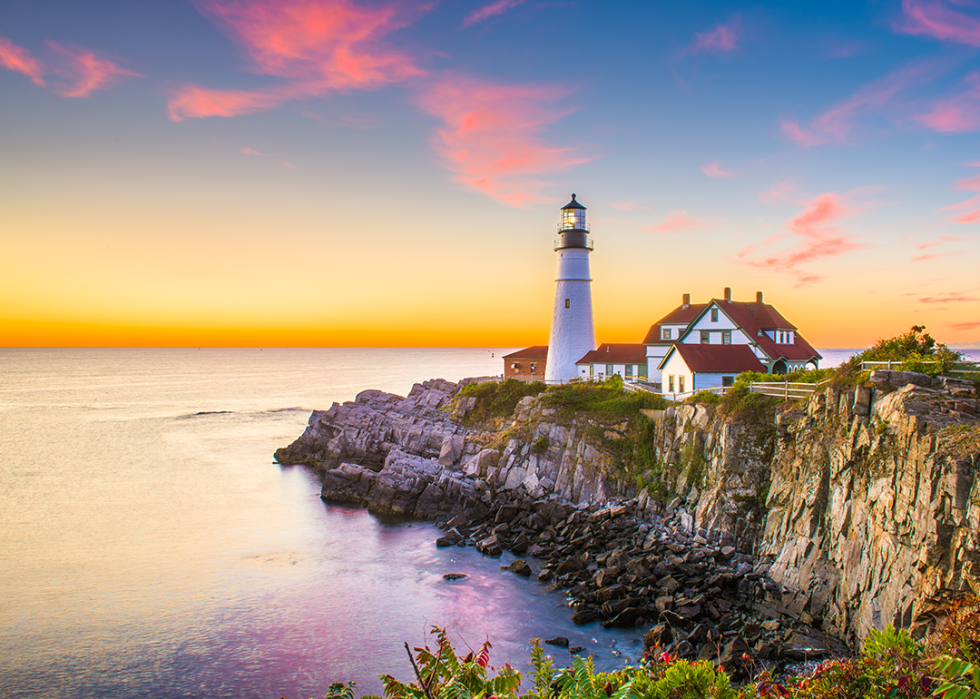 Sunset at Portland Head Light.